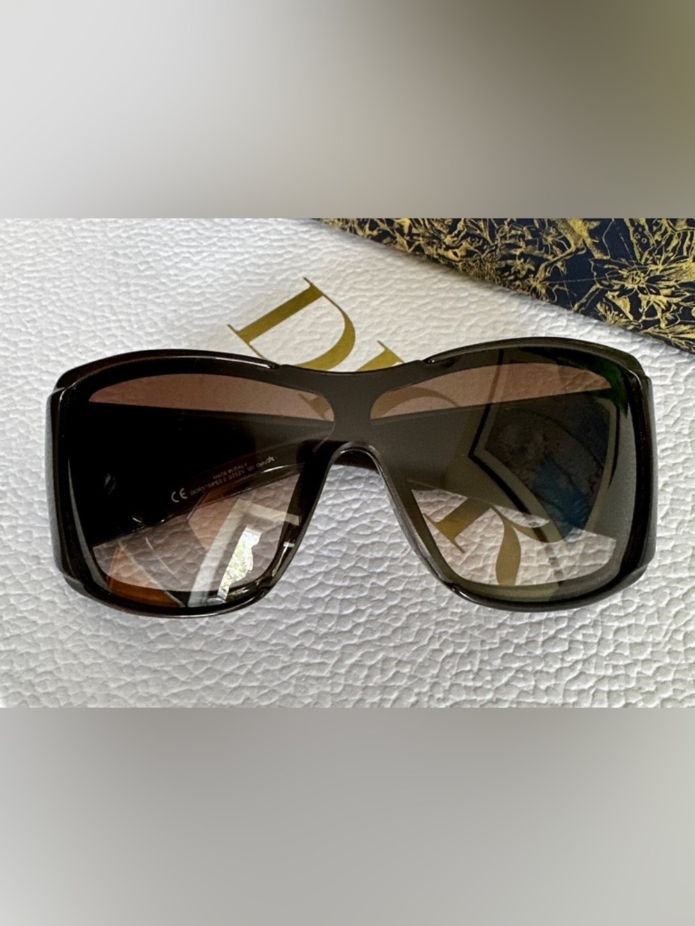 VTG Christian Dior "Diorstripes" 2 Wraparound Sunglasses - Picture 6 of 8